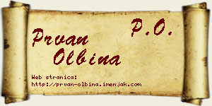 Prvan Olbina vizit kartica